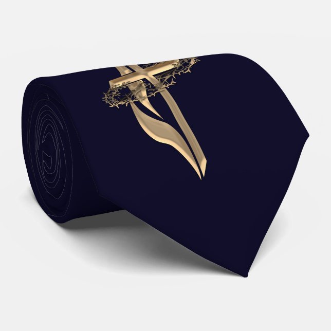 Saviour Christian cross Tie (Rolled)