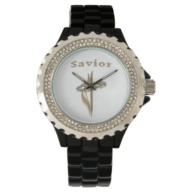 Saviour gold cross watch (Front)