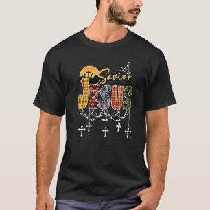 Saviour Jesus Christian Faith Crosses Sunset & Pla T-Shirt