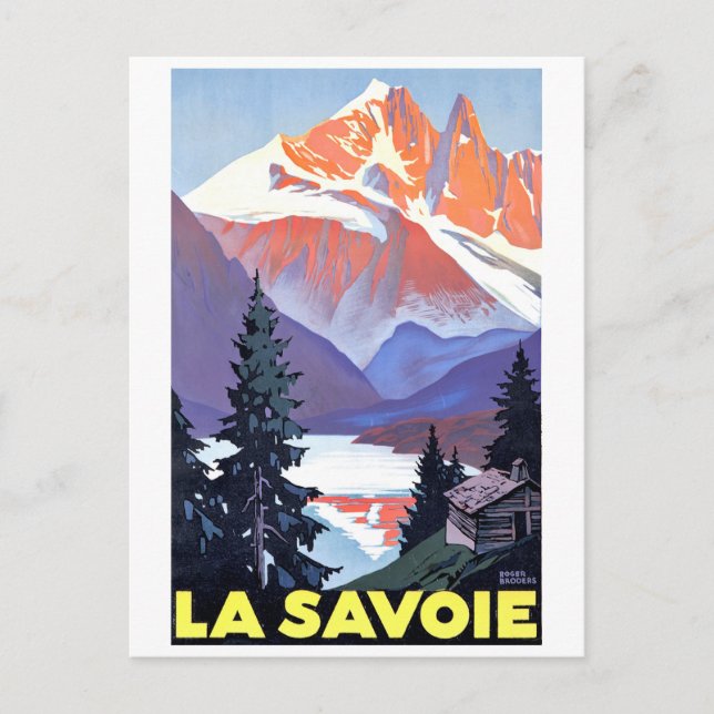 Savoie, French Alps, France, mountain on snow Postcard (Front)