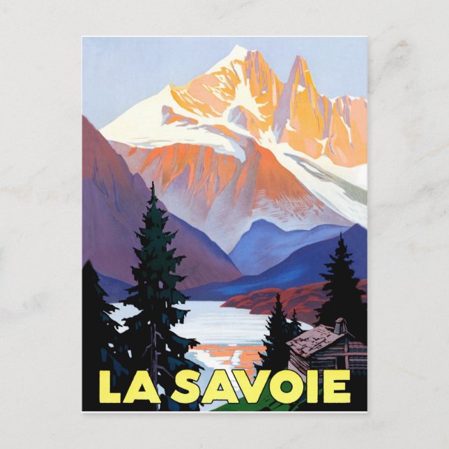 Savoie, French Alps, Mountain, Vintage travel Postcard (Front)
