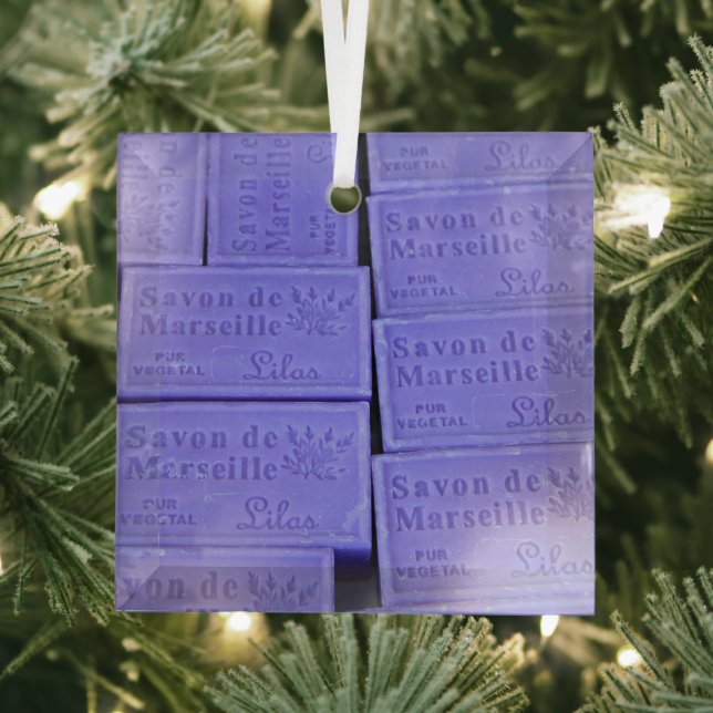 Savon de Marseille Lavender Soap Glass Tree Decoration (Insitu)