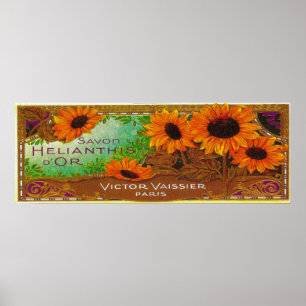 Savon Helianthis D Or Soap LabelParis, France Poster