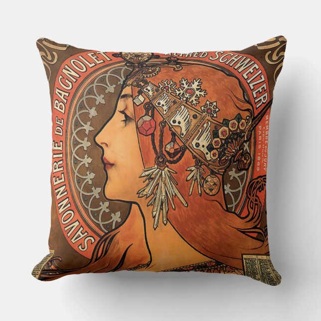 Savonnerie De Bagnolet by Mucha Cushion (Front)