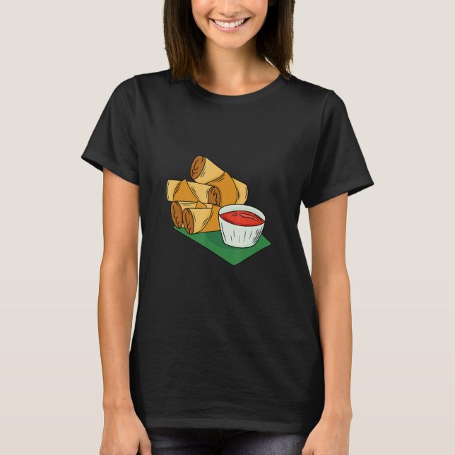 Savors the Cuteness of Lumpia Filipino Delight T-Shirt (Front)