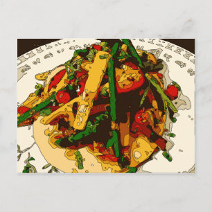 Savory Green Pea and Tomato Veggie Saute Dish Postcard