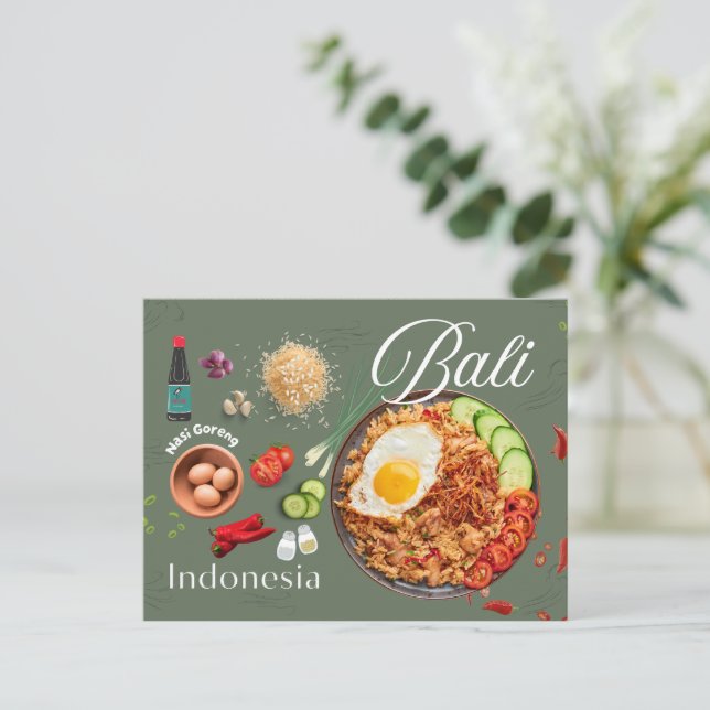 Savour the Flavours of Nasi Goreng Post Card (Standing Front)