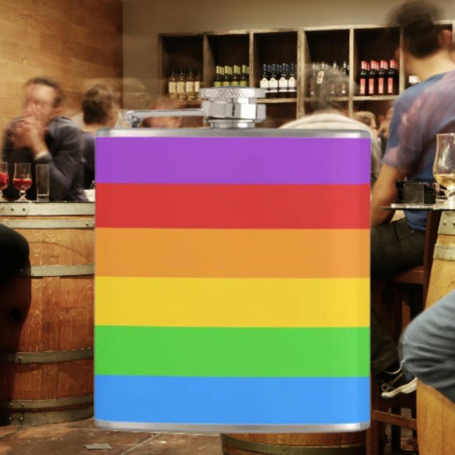 Savour with Pride: Rainbow Flag Hip Flask (Creator Uploaded)