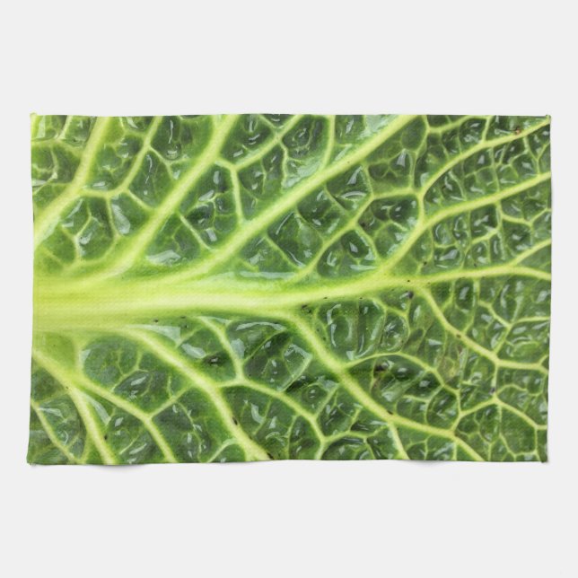 Savoy cabbage berza chou vert tea towel (Horizontal)