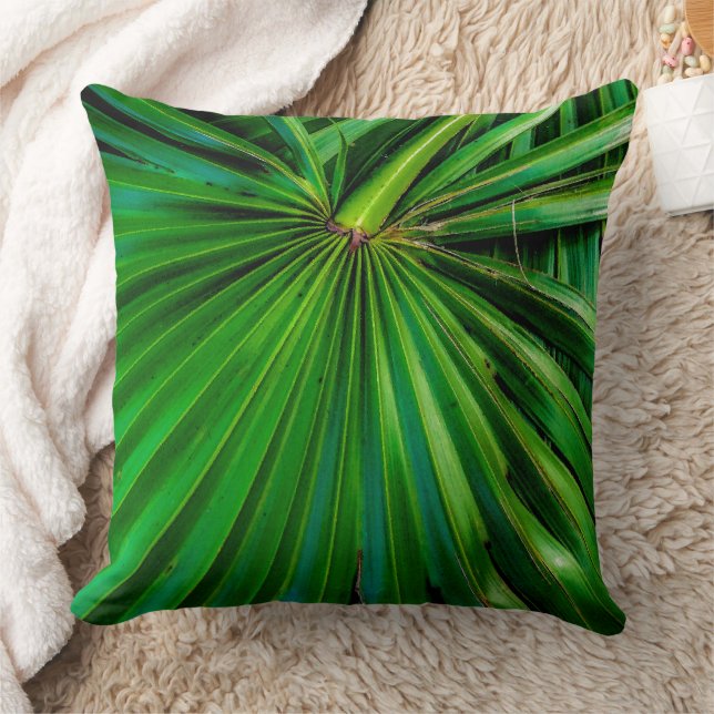 Saw Palmetto Fan Throw Pillow (Blanket)