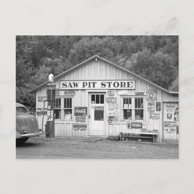 Saw Pit Store, 1940 Postcard (Front)