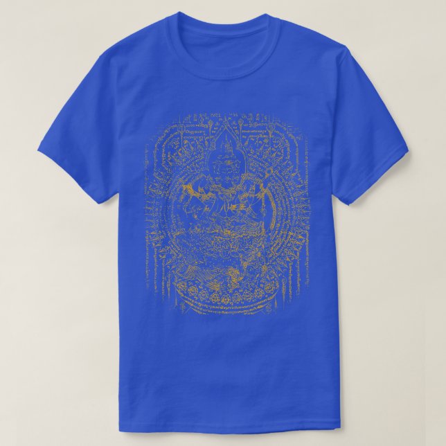 Sawadee Thai Traditional Sak Yant Thai Twin Tigers T-Shirt (Design Front)