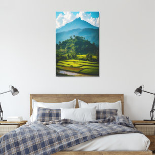 Sawah di Kaki Gunung Canvas Print