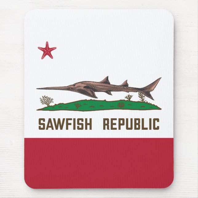Sawfish Republic Ray Flag Carpenter Shark Mouse Pad (Front)