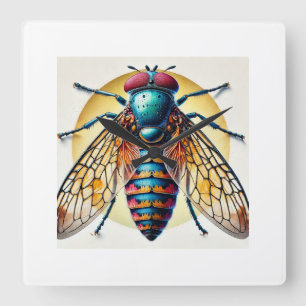 Sawfly dorsal view 260824IREF216 - Watercolor Square Wall Clock