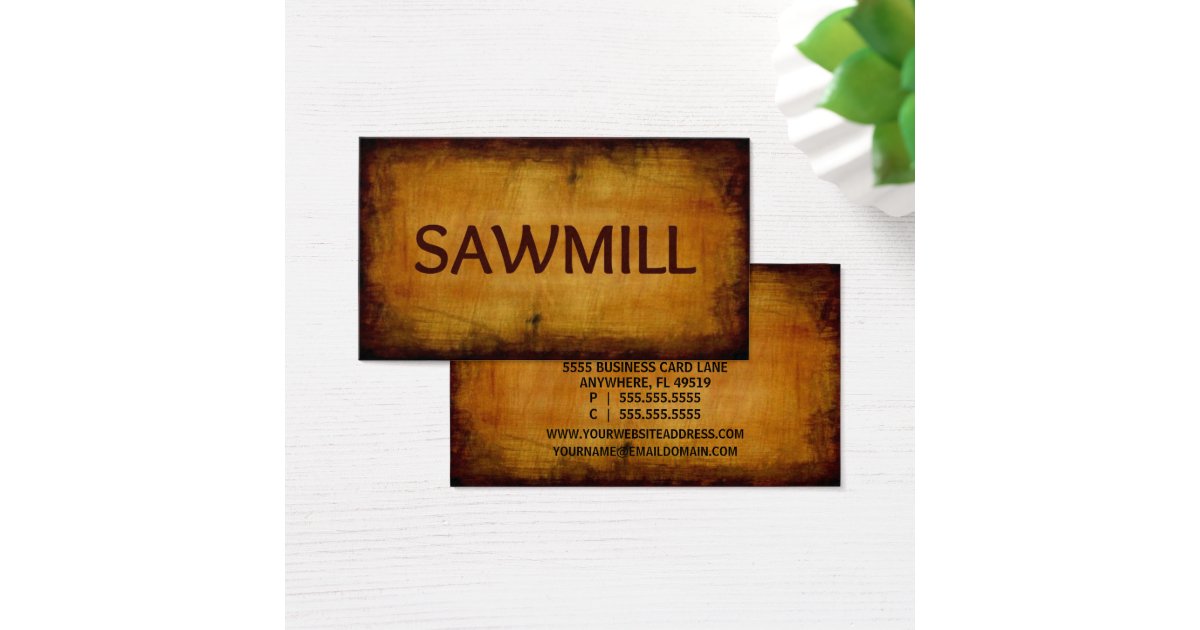 Sawmill Antique Wood Business Card Zazzle