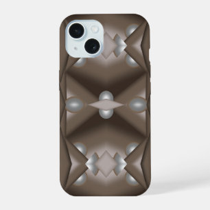 Sawtooth Edged Concentric Earth Tone Ombre Art iPhone 15 Case