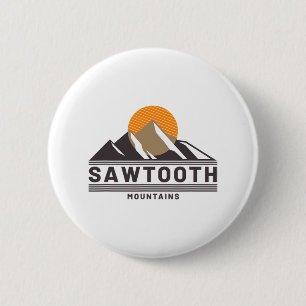 Sawtooth Mountains Idaho Forest Hiking Outdoors 6 Cm Round Badge