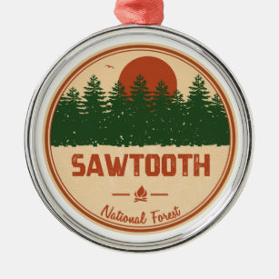 Sawtooth National Forest Metal Tree Decoration