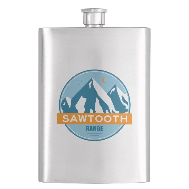 Sawtooth Range Idaho Hip Flask (Front)