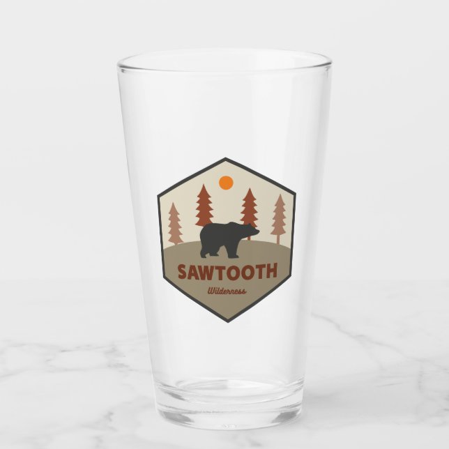 Sawtooth Wilderness Idaho Bear Glass (Front)