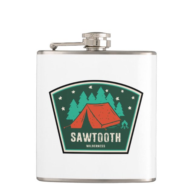 Sawtooth Wilderness Idaho Camping Hip Flask (Front)