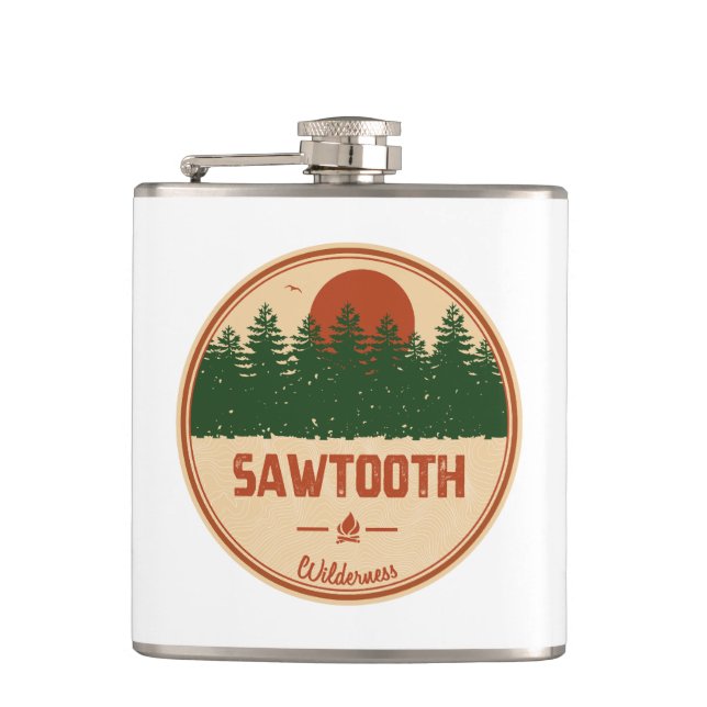 Sawtooth Wilderness Idaho Hip Flask (Front)