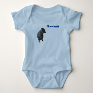 Sawyer Name @ Australian Quokka, Baby Bodysuit