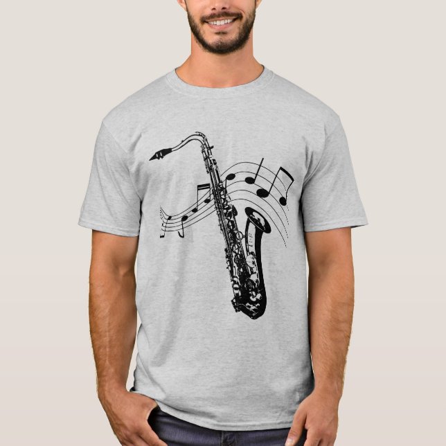 Sax and notes t-shirt (Front)