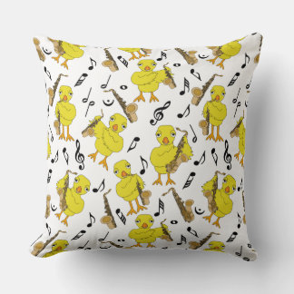 Sax Chick Saxophones Music Notes Cushion