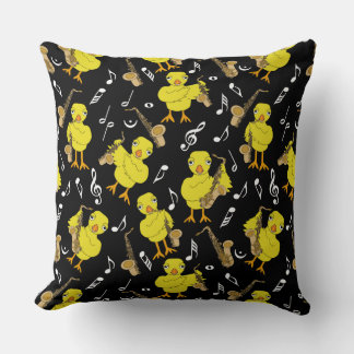 Sax Chick Saxophones Music Notes Cushion