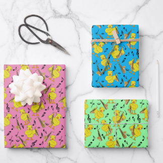 Sax Chick Saxophones Music Notes Wrapping Paper Sh