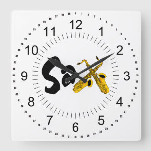 Sax Square Wall Clock