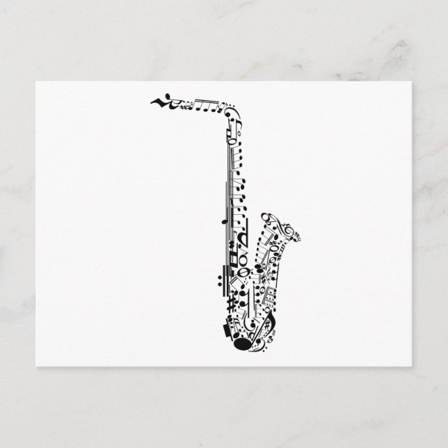 Saxaphone Notes Postcard (Front)