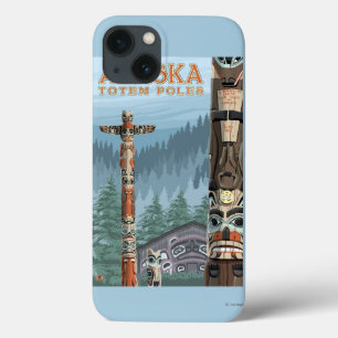 Saxman Totem Village Vintage Travel Poster iPhone 13 Case