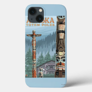 Saxman Totem Village Vintage Travel Poster iPhone 13 Case