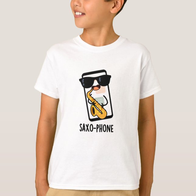 Saxo-phone Funny Cellphone Puns  T-Shirt (Front)