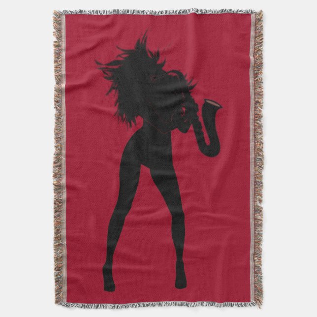 Saxo Woman Throw Blanket (Front Vertical)