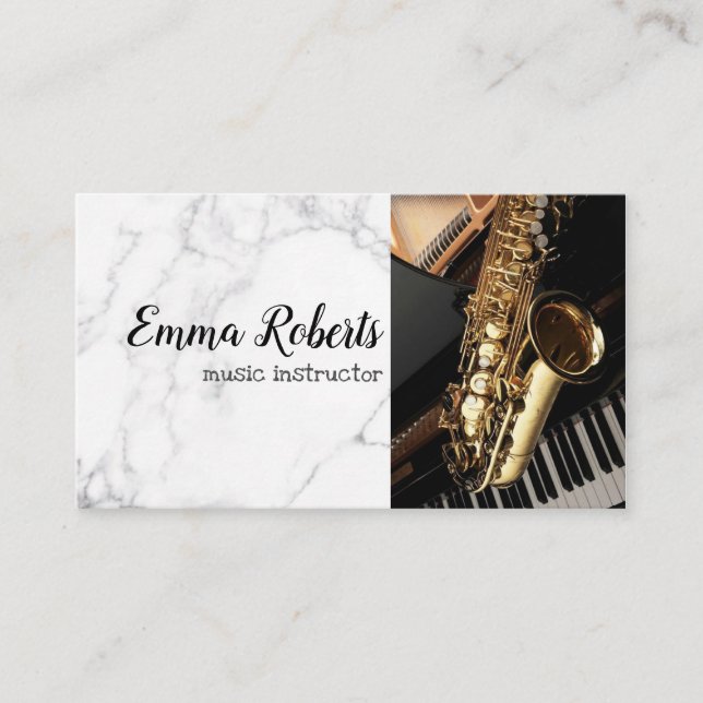 Saxofone | Music Instructor Business Card (Front)