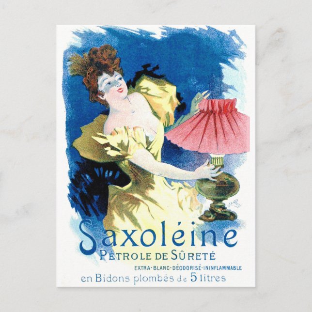 "Saxoleine French Petrol Ad Postcard (Front)