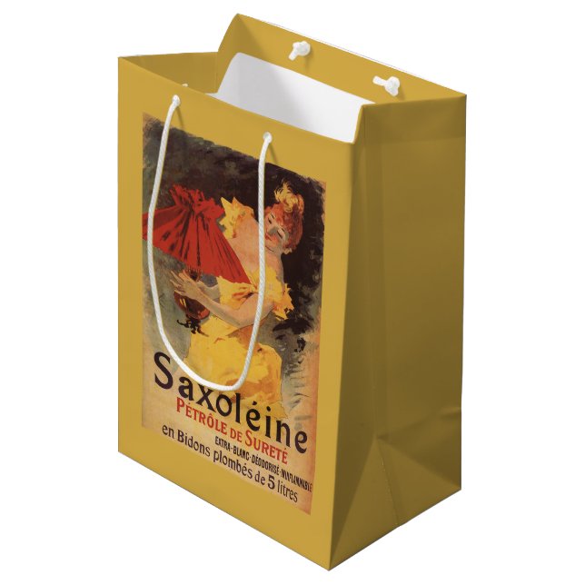 Saxoleine Lamp Oil Red Lampshade Medium Gift Bag (Front Angled)