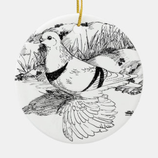 Saxon Crescent Pigeon 1973 Ceramic Tree Decoration