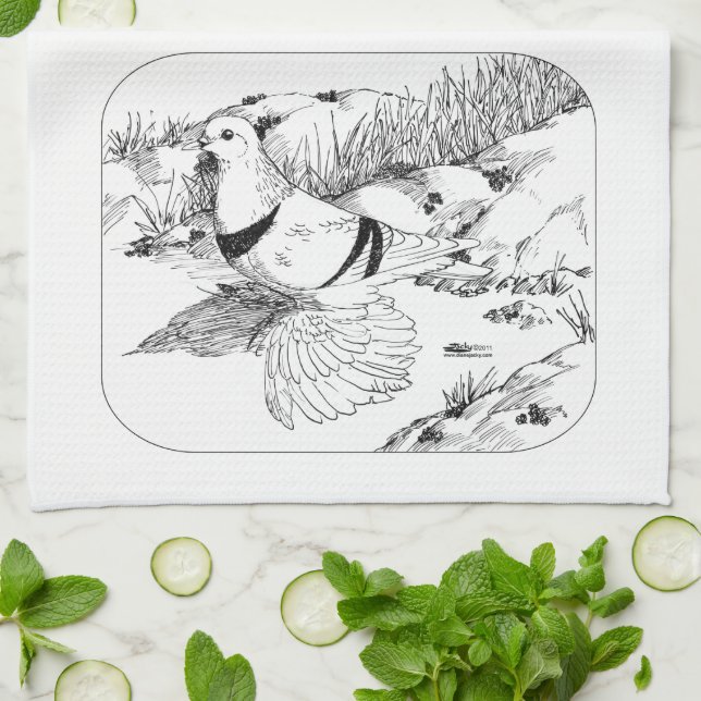 Saxon Crescent Pigeon 1973 Tea Towel (Folded)
