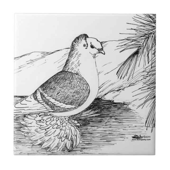 Saxon Shield Pigeon 1973 Tile (Front)