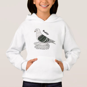 Saxon Shield pigeon bird cartoon illustration
