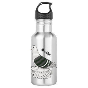 Saxon Shield pigeon bird cartoon illustration   532 Ml Water Bottle