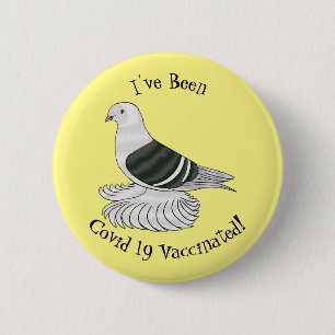 Saxon Shield pigeon bird cartoon illustration 6 Cm Round Badge