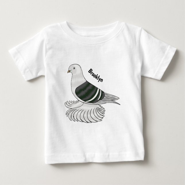 Saxon Shield pigeon bird cartoon illustration  Baby T-Shirt (Front)