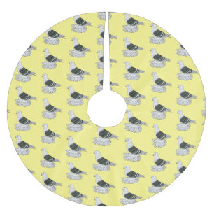 Saxon Shield pigeon bird cartoon illustration  Brushed Polyester Tree Skirt