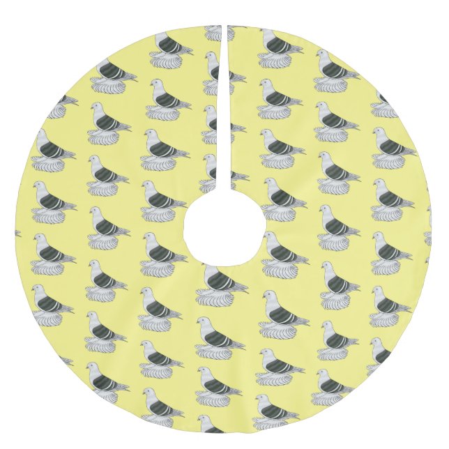 Saxon Shield pigeon bird cartoon illustration  Brushed Polyester Tree Skirt (Front)